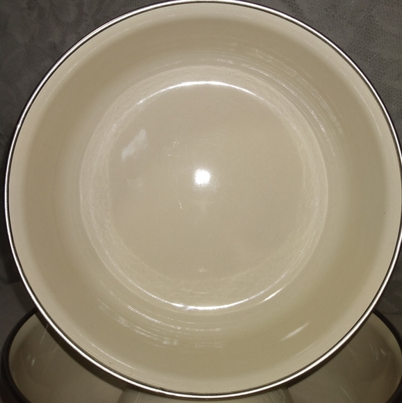 Vintage Enamelware Fruit and Cream Nesting Bowls set of 3 - Picture 5 of 9